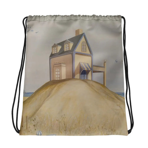 Drawstring bag | Printed | Hamptons Scenery | Sharon Tatem Art -  - Sharon Tatem LLC.