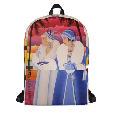 Palm Beach Blue Backpack - backpack - Sharon Tatem LLC.