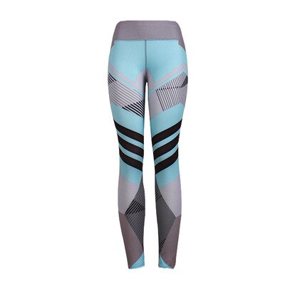 Women Quick Dry Sport Fitness Leggins Geometric Printed Sports Pants Yoga Pants Leggings Slim Tights Trousers For Women - Leggings - Sharon Tatem LLC.