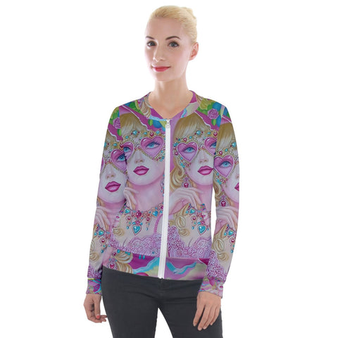 The Wonderscape Velvet Zip Up Jacket - FullTop - Sharon Tatem LLC.