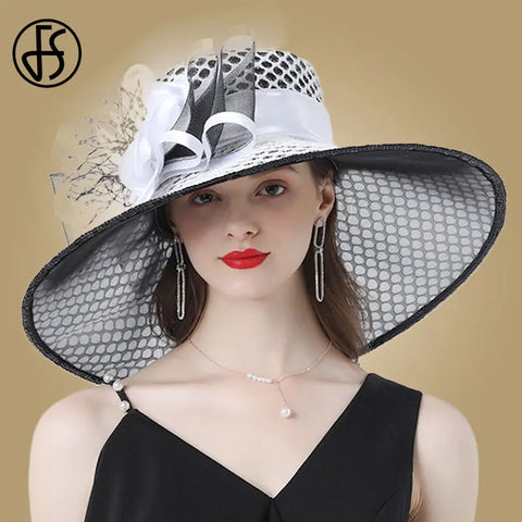 Easter Hat Sunday Church Hat Purple Derby Fascinator Hats Wedding Kentucky Hats For Women Ladies Flower Hats Large Wide Brim Fedora Organza Church Hat - Hats - Sharon Tatem LLC.
