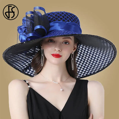 Easter Hat Sunday Church Hat Purple Derby Fascinator Hats Wedding Kentucky Hats For Women Ladies Flower Hats Large Wide Brim Fedora Organza Church Hat - Hats - Sharon Tatem LLC.