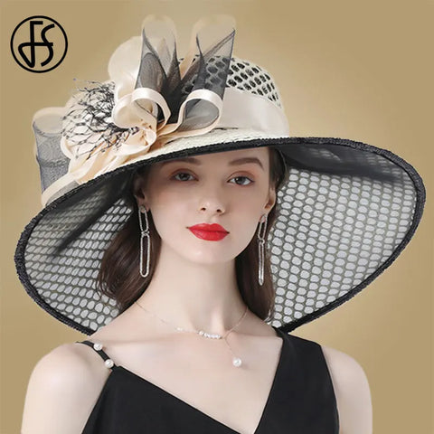 Easter Hat Sunday Church Hat Purple Derby Fascinator Hats Wedding Kentucky Hats For Women Ladies Flower Hats Large Wide Brim Fedora Organza Church Hat - Hats - Sharon Tatem LLC.