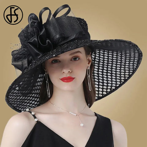 Easter Hat Sunday Church Hat Purple Derby Fascinator Hats Wedding Kentucky Hats For Women Ladies Flower Hats Large Wide Brim Fedora Organza Church Hat - Hats - Sharon Tatem LLC.