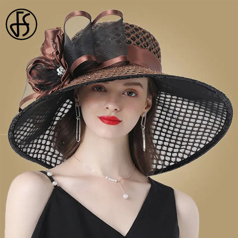 Easter Hat Sunday Church Hat Purple Derby Fascinator Hats Wedding Kentucky Hats For Women Ladies Flower Hats Large Wide Brim Fedora Organza Church Hat - Hats - Sharon Tatem LLC.