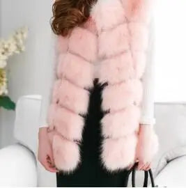 Winter Super Long Faux Fur Vest for Women Fluffy Fake Fur Coat Jacket Outwear - fur coat fake fur vest - Sharon Tatem LLC.