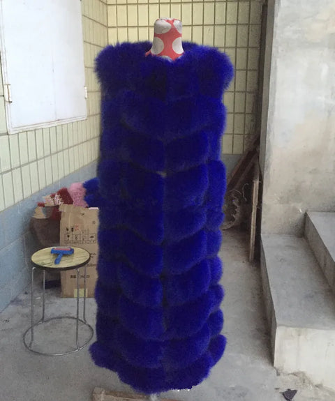 Winter Super Long Faux Fur Vest for Women Fluffy Fake Fur Coat Jacket Outwear - fur coat fake fur vest - Sharon Tatem LLC.