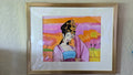 Watercolor Painting Maiden Mulan Mythic Art Florida Sunset Original Framed -  - Sharon Tatem LLC.