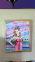 Watercolor Painting Maiden Adira Florida Sunset Original Framed  -  - Sharon Tatem LLC.