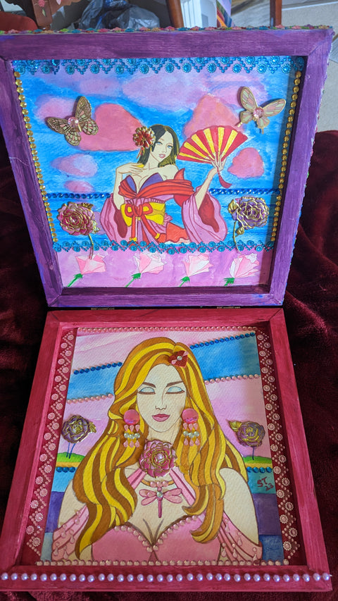 Mythic Wishbox Oil Painting In Heroin Donna Maiden Sharon Tatem's Wish Boxes Bringing Your Dreams to Life -  - Sharon Tatem LLC.