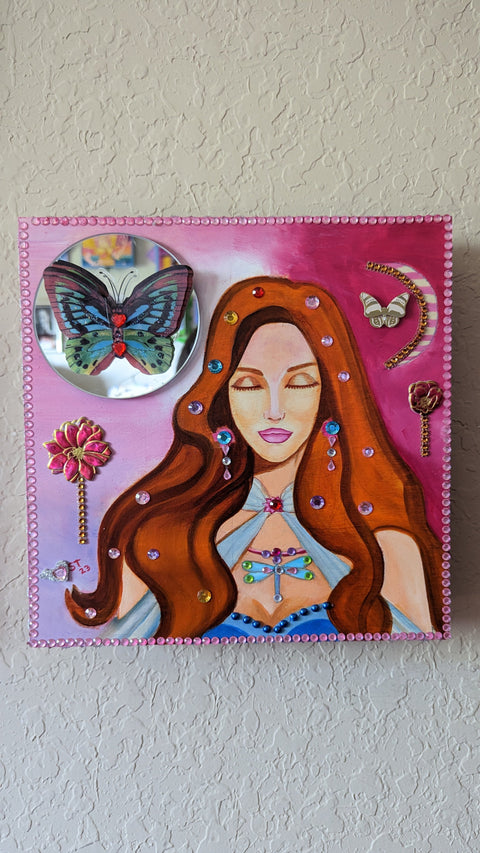 Mythic Wishbox Oil Painting In Heroin Nimue Reflexions Maiden Sharon Tatem's Wish Boxes Bringing Your Dreams to Life -  - Sharon Tatem LLC.