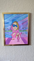 Watercolor Painting Vacation Is All I Ever Wanted Art Florida Sunset Original Framed -  - Sharon Tatem LLC.