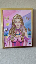 Watercolor Painting Maiden Nimue With Butterflies Florida Sunset -  - Sharon Tatem LLC.