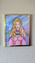 Watercolor Painting Maiden Nimue In Blues Florida Sunset -  - Sharon Tatem LLC.