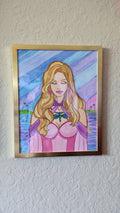 Watercolor Painting Maiden Nimue In Blues Florida Sunset -  - Sharon Tatem LLC.