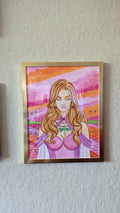 Watercolor Painting Maiden Nimue In Orange Florida Sunset -  - Sharon Tatem LLC.