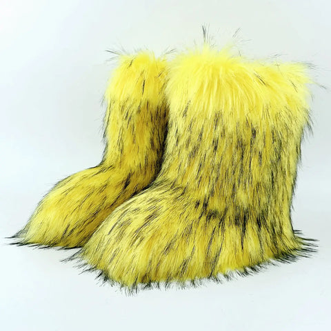 Faux Fur Boots Fashion Winter Shoe Women's Winter Fluffy Faux Fox Fur Boots Woman Plush Warm Snow Boots Luxury Footwear Girls' Furry Fur Bottes Fashion - Faux Fur Boots Fashion Winter Shoe Women's Winter Fluffy Faux Fox Fur Boots Woman Plush Warm Snow Boots Luxury Footwear Girls' Furry Fur Bottes Fashion - Sharon Tatem LLC.