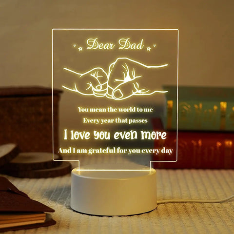 3D Night Light Dad Gifts Lamp to My Dad Gift from Daughter Son for Birthday Gift for Dad Christmas Gifts Night Lamps -  - Sharon Tatem LLC.