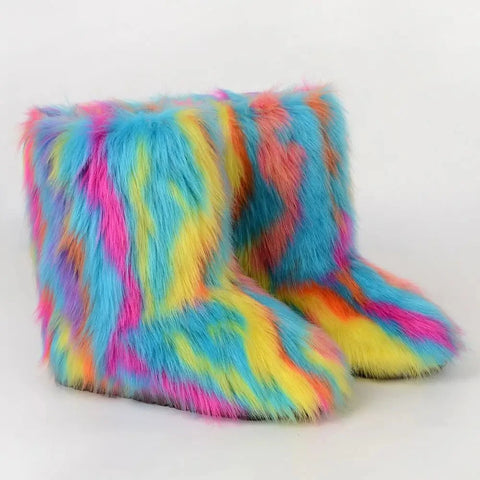 Faux Fur Boots Fashion Winter Shoe Women's Winter Fluffy Faux Fox Fur Boots Woman Plush Warm Snow Boots Luxury Footwear Girls' Furry Fur Bottes Fashion - Faux Fur Boots Fashion Winter Shoe Women's Winter Fluffy Faux Fox Fur Boots Woman Plush Warm Snow Boots Luxury Footwear Girls' Furry Fur Bottes Fashion - Sharon Tatem LLC.