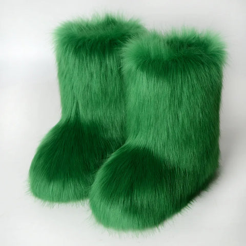 Faux Fur Boots Fashion Winter Shoe Women's Winter Fluffy Faux Fox Fur Boots Woman Plush Warm Snow Boots Luxury Footwear Girls' Furry Fur Bottes Fashion - Faux Fur Boots Fashion Winter Shoe Women's Winter Fluffy Faux Fox Fur Boots Woman Plush Warm Snow Boots Luxury Footwear Girls' Furry Fur Bottes Fashion - Sharon Tatem LLC.