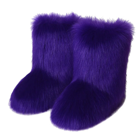 Faux Fur Boots Fashion Winter Shoe Women's Winter Fluffy Faux Fox Fur Boots Woman Plush Warm Snow Boots Luxury Footwear Girls' Furry Fur Bottes Fashion - Faux Fur Boots Fashion Winter Shoe Women's Winter Fluffy Faux Fox Fur Boots Woman Plush Warm Snow Boots Luxury Footwear Girls' Furry Fur Bottes Fashion - Sharon Tatem LLC.