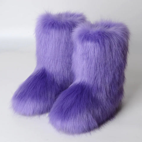 Faux Fur Boots Fashion Winter Shoe Women's Winter Fluffy Faux Fox Fur Boots Woman Plush Warm Snow Boots Luxury Footwear Girls' Furry Fur Bottes Fashion - Faux Fur Boots Fashion Winter Shoe Women's Winter Fluffy Faux Fox Fur Boots Woman Plush Warm Snow Boots Luxury Footwear Girls' Furry Fur Bottes Fashion - Sharon Tatem LLC.