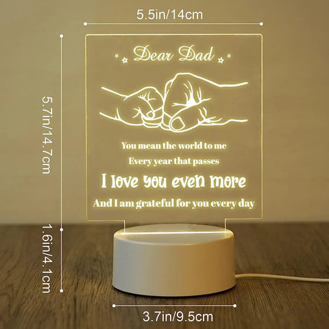 3D Night Light Dad Gifts Lamp to My Dad Gift from Daughter Son for Birthday Gift for Dad Christmas Gifts Night Lamps -  - Sharon Tatem LLC.