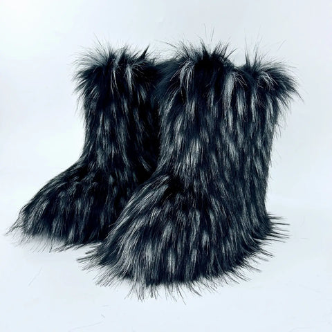 Faux Fur Boots Fashion Winter Shoe Women's Winter Fluffy Faux Fox Fur Boots Woman Plush Warm Snow Boots Luxury Footwear Girls' Furry Fur Bottes Fashion - Faux Fur Boots Fashion Winter Shoe Women's Winter Fluffy Faux Fox Fur Boots Woman Plush Warm Snow Boots Luxury Footwear Girls' Furry Fur Bottes Fashion - Sharon Tatem LLC.