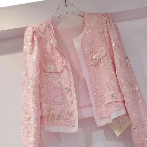 Georgeous Women's Jacket with Sequins High Quality Excellent Fit Long Sleeved Stylish Socialite Versatile Slim Jacket - Georgeous Women's Jacket - Sharon Tatem LLC.