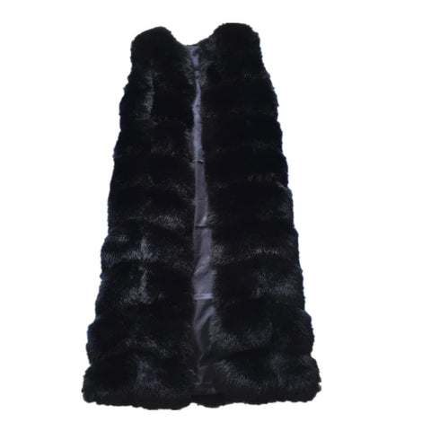 Winter Super Long Faux Fur Vest for Women Fluffy Fake Fur Coat Jacket Outwear - fur coat fake fur vest - Sharon Tatem LLC.