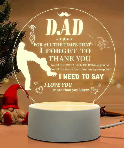 3D Night Light Dad Gifts Lamp to My Dad Gift from Daughter Son for Birthday Gift for Dad Christmas Gifts Night Lamps -  - Sharon Tatem LLC.