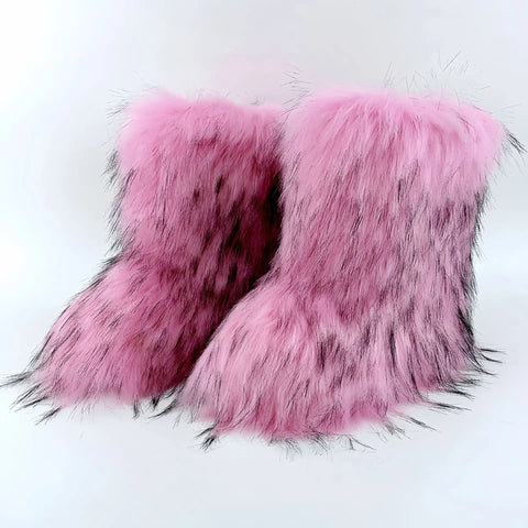 Faux Fur Boots Fashion Winter Shoe Women's Winter Fluffy Faux Fox Fur Boots Woman Plush Warm Snow Boots Luxury Footwear Girls' Furry Fur Bottes Fashion - Faux Fur Boots Fashion Winter Shoe Women's Winter Fluffy Faux Fox Fur Boots Woman Plush Warm Snow Boots Luxury Footwear Girls' Furry Fur Bottes Fashion - Sharon Tatem LLC.