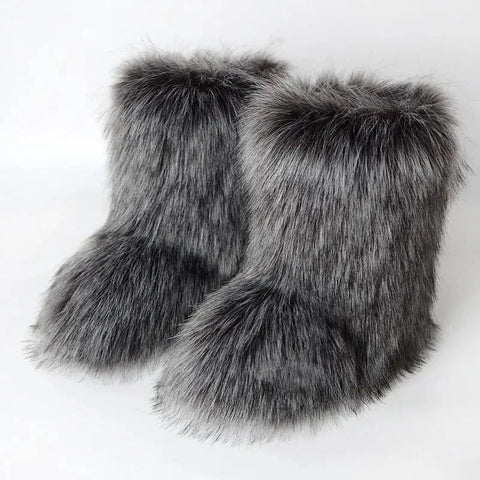 Faux Fur Boots Fashion Winter Shoe Women's Winter Fluffy Faux Fox Fur Boots Woman Plush Warm Snow Boots Luxury Footwear Girls' Furry Fur Bottes Fashion - Faux Fur Boots Fashion Winter Shoe Women's Winter Fluffy Faux Fox Fur Boots Woman Plush Warm Snow Boots Luxury Footwear Girls' Furry Fur Bottes Fashion - Sharon Tatem LLC.