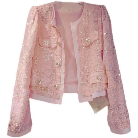 Georgeous Women's Jacket with Sequins High Quality Excellent Fit Long Sleeved Stylish Socialite Versatile Slim Jacket - Georgeous Women's Jacket - Sharon Tatem LLC.