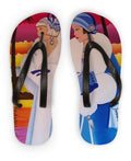 Palm Beach Blue Art Deco Flip Flops - Accessories - Sharon Tatem LLC.