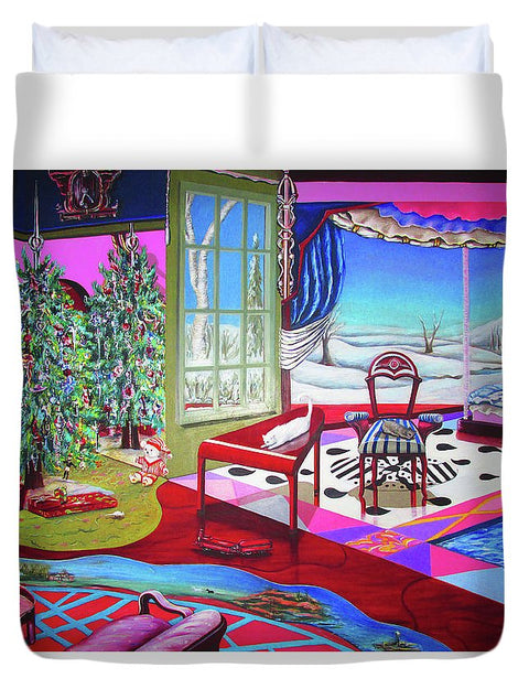 Christmas Painting - Duvet Cover - Duvet Cover - Sharon Tatem LLC.