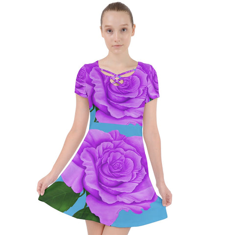 Purple Rose Dress Caught in a Web Dress - Dresses - Sharon Tatem LLC.