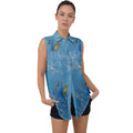 Seahorses Chiffon Sleeveless Chiffon Button Shirt - tank-top-and-cami-shirts - Sharon Tatem LLC.
