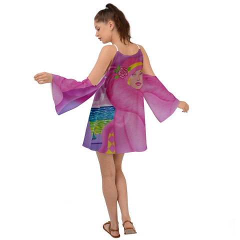 Palm Beach Winter Ladies Kimono Sleeves Womens Boho Dress drop sleeve - dresses - Sharon Tatem LLC.