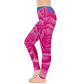 Leggings Pink Blue Rose - leggings-pants - Sharon Tatem LLC.