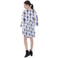 Boho Mini Dress Seahorse Fashion V-Neck Flare Sleeve Mini Dress - dresses - Sharon Tatem LLC.
