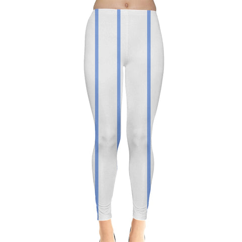 Blue White Stripes Leggings - leggings-pants - Sharon Tatem LLC.