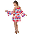 Yes Print Dress Kimono Sleeves Boho Dress - dresses - Sharon Tatem LLC.