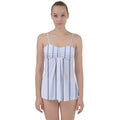 Blue Stripes Babydoll Tankini Set - fashion-tankini-sets - Sharon Tatem LLC.