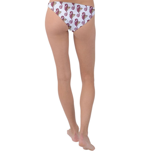 Red Seahorse Pattern Ring Detail Bikini Bottom - fashion-swimsuit-bottoms-separates - Sharon Tatem LLC.