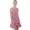 Frill Swing Dress Seahorse Red Pink Seahorsees - dresses - Sharon Tatem LLC.
