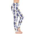 Blue White Seahorse Pattern Leggings - leggings-pants - Sharon Tatem LLC.
