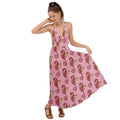 Pink Seahorses Backless Maxi Beach Dress - dresses - Sharon Tatem LLC.