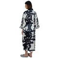 Oriental Print Maxi Satin Kimono - bathrobes - Sharon Tatem LLC.