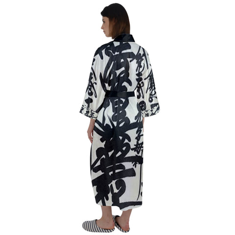 Oriental Design Maxi Satin Kimono Maxi Satin Kimono - bathrobes - Sharon Tatem LLC.